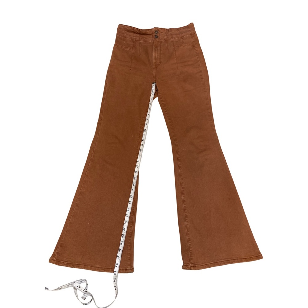 🍂 We The Free High-Rise Flare Jeans - Boho Chic in Terracotta! 70s Vibe - Picture 3 of 11